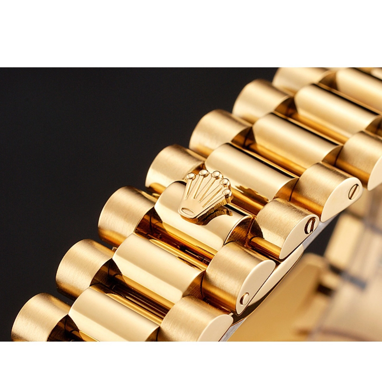 MiroTime 0801 Swiss Rolex Day-Date Diamonds And Rubies Champagne Dial Gold Bracelet 1454100
